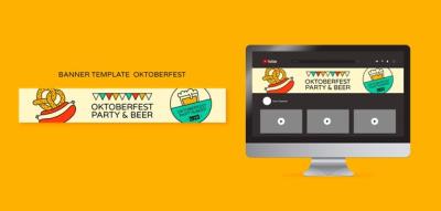 Oktoberfest Beer Festival Celebration YouTube Banner Template – Free Download