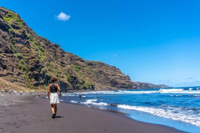 Female Tourist Enjoying the Beach in Nogales, La Palma, Canary Islands – Free Download