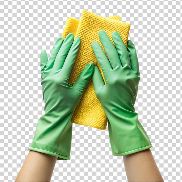 A Person Wearing Green Rubber Gloves Holding a Yellow Cloth – Free Stock Photo for Download