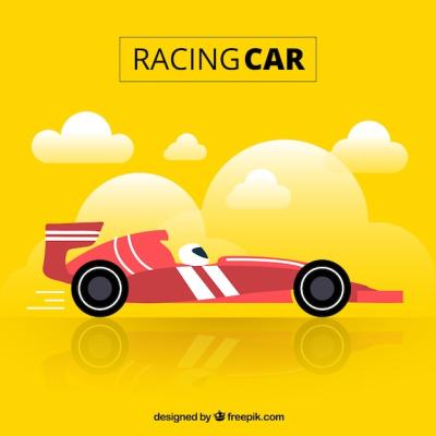 Formula 1 Racing Car Flat Design – Free Stock Photo for Download