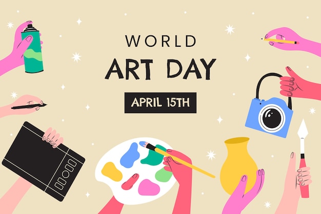 Flat World Art Day Background – Free Download Free Stock Photo