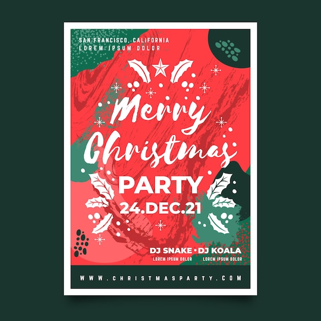 Christmas Party Poster Design Elements – Free to Download