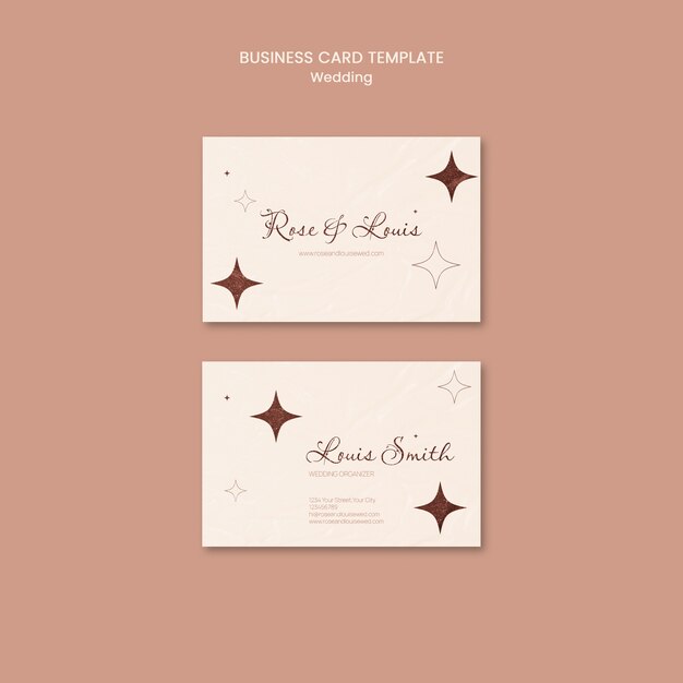 Rose Gold Wedding Invitation Business Card – Free Download