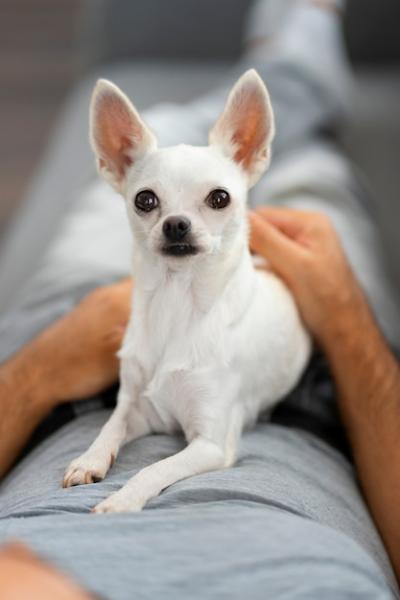 Adorable Chihuahua Dog and Male Owner Bonding at Home – Free Download