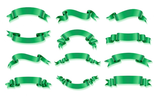 Green Ribbons Collection – Free Download for Stunning Vector Templates