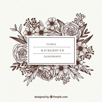 Hand Drawn Floral Frame in Sketchy Style – Free Download