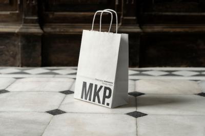 Paper Bag Mockup Featuring Hydraulic Tiles – Free Download