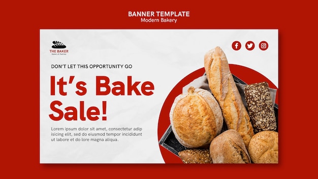 Horizontal Banner Template for Your Bread Cooking Business – Free Download