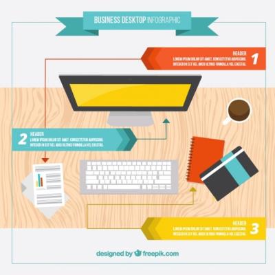 Top View Workplace Infographic – Free Download