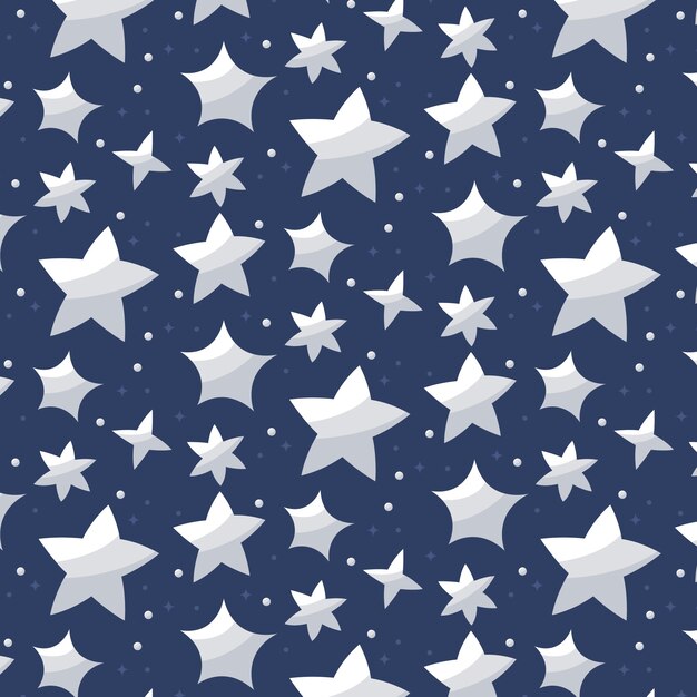 Silver Stars Pattern in Flat Design – Free Download