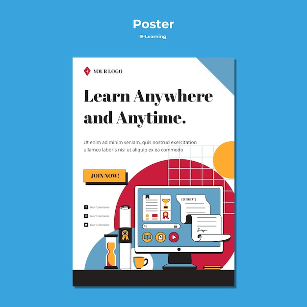 E-learning Concept Poster Style – Free to Download