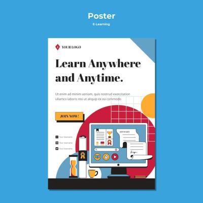 E-learning Concept Poster Style – Free to Download