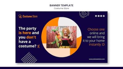 Halloween Costumes Banner Template – Free Download