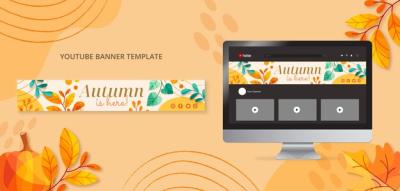 Watercolor Autumn YouTube Template Design – Free Download