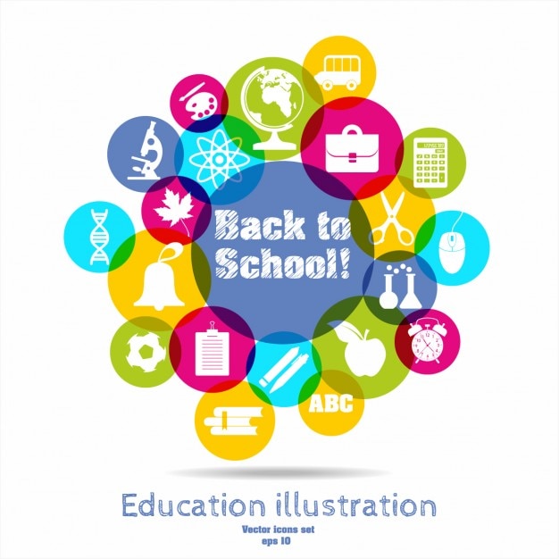 Colorful Back to School Background with Circles – Free Download