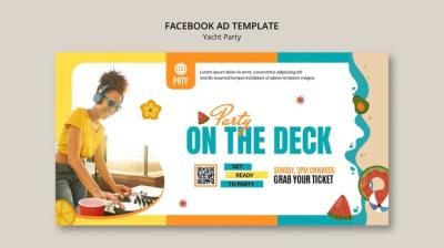 Flat Design Yacht Party Template – Free Download