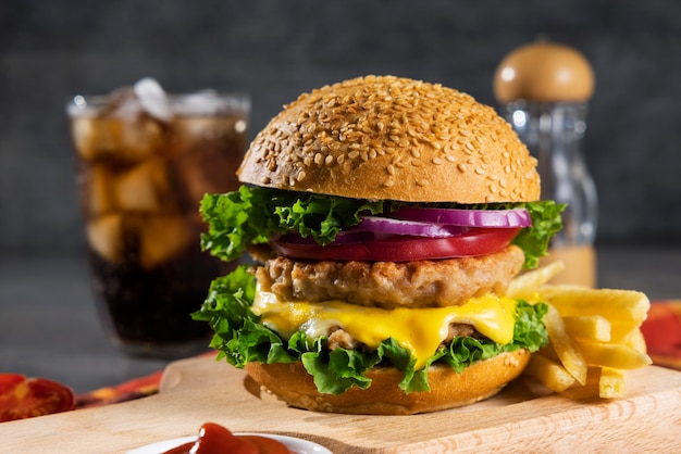 Delicious American Hamburger Still Life – Free Stock Photo Download