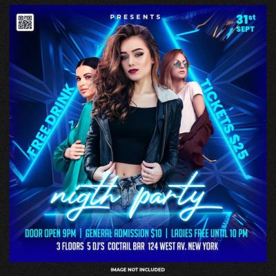 Club DJ Party Flyer Social Media Post – Free Download Free Stock Photo