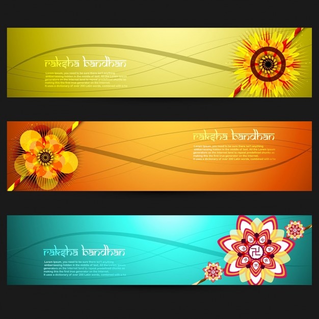 Raksha Bandhan Banners Featuring Cute Flowers – Free Download