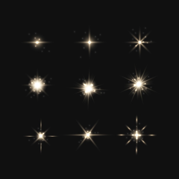 Realistic Sparkling Star Collection – Free Download