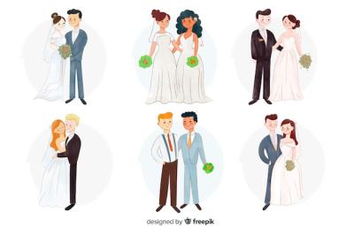 Watercolor Wedding Couple Collection – Free Download