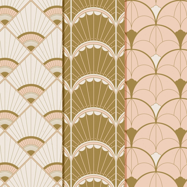 Flat Art Deco Pattern Collection – Free Download