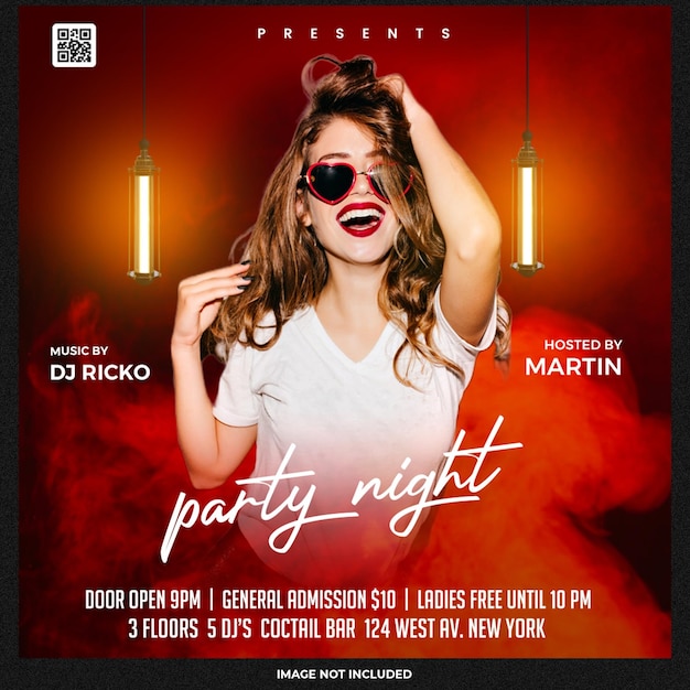 Club DJ Party Flyer Social Media Post – Download Free Stock Photo