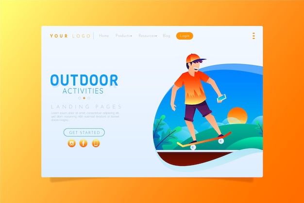 Engaging Outdoor Activities Landing Pages – Free to Download