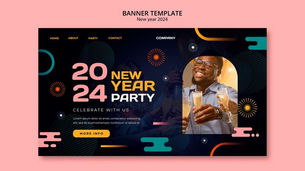 New Year 2024 Celebration Landing Page – Free Download