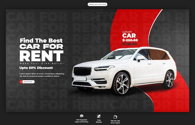 Car Rental and Automotive Web Banner Template – Download Free Stock Photo