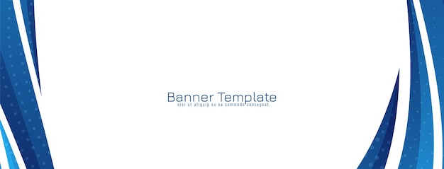 Abstract Stylish Blue Wavy Design Banner Template Vector – Free Download