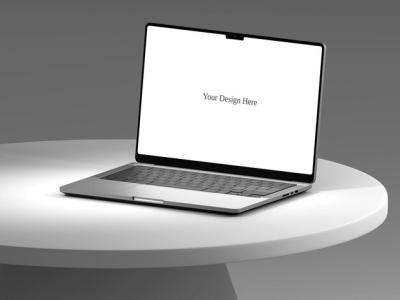 A Laptop Mockup Featuring a White Blank Screen – Free to Download