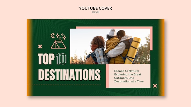 Flat Design Travel Adventure YouTube Cover – Download Free Stock Photo