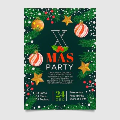 Christmas Party Poster Template – Free Download