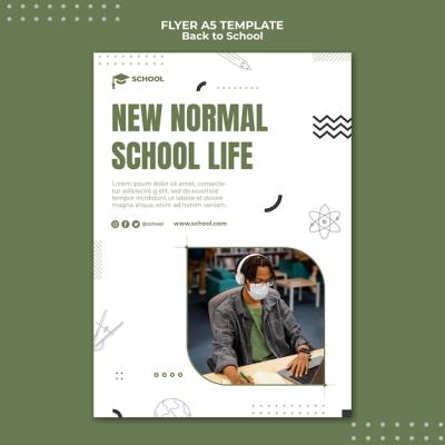 New Normal School Life Flyer Template – Free Download