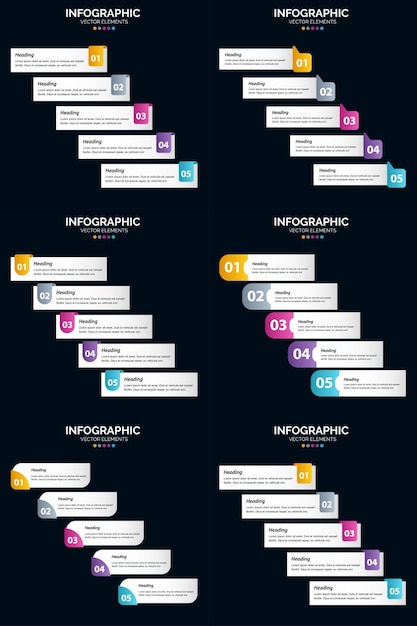 Add Visual Interest to Your Presentation with Vector 6 Infographics Pack – Free Download