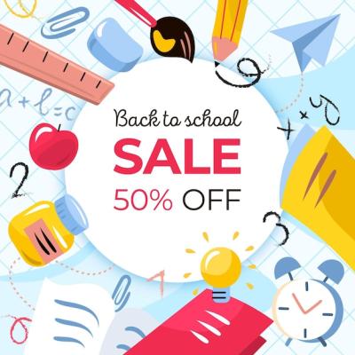 Back to School Sales Square Banner – Free Download