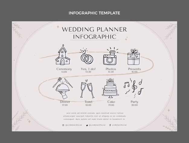 Hand Drawn Flat Design Wedding Planner Template – Free Download