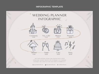 Hand Drawn Flat Design Wedding Planner Template – Free Download