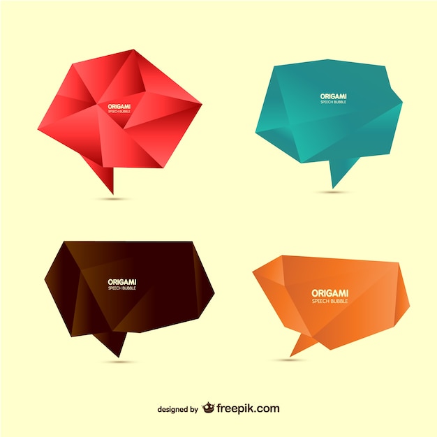 Origami Polygonal Speech Bubbles – Free to Download