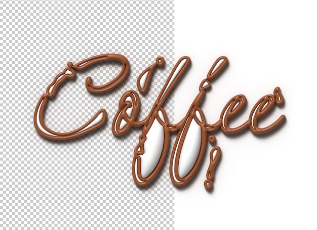 3D Coffee Lettering Typographical Illustration Design – Free Download