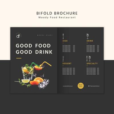 Good Food and Drinks Bifold Brochure – Free Download