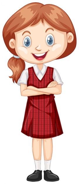 Happy Girl in Red Uniform – Free Download