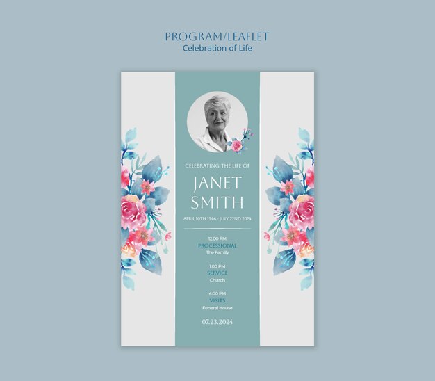 Celebration of Life Template Design – Free Download