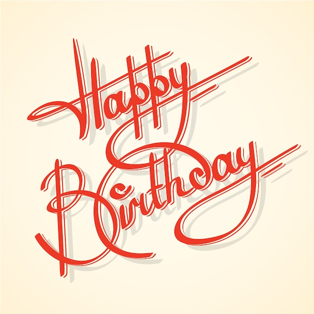 Ornate Calligraphy Happy Birthday Postcard Template – Free Download