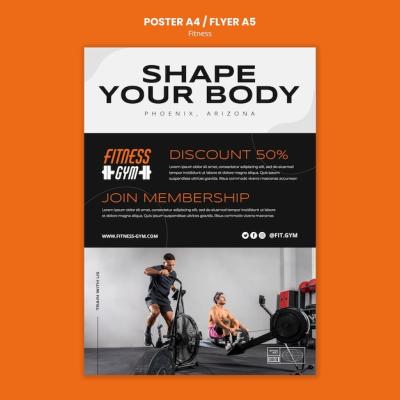 Flat Design Fitness Template for Free Download