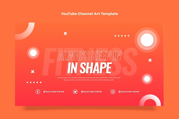 Gradient Fitness YouTube Channel Art – Free Download