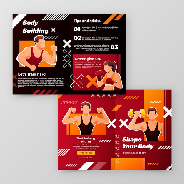 Gradient Gym and Fitness Design Template – Download Free Stock Photo