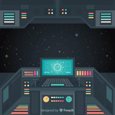 Flat Design Spaceship Interior Background – Free Download