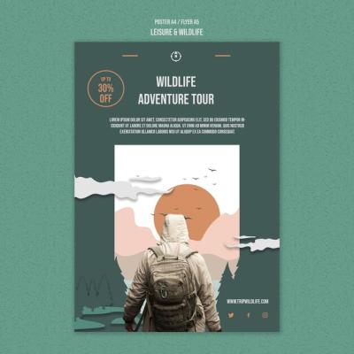 Flat Design Leisure and Wildlife Template – Free Download